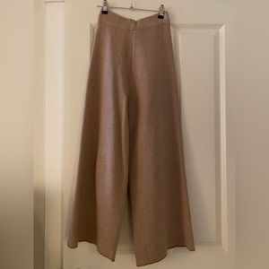 Cropped wide leg sweater pants